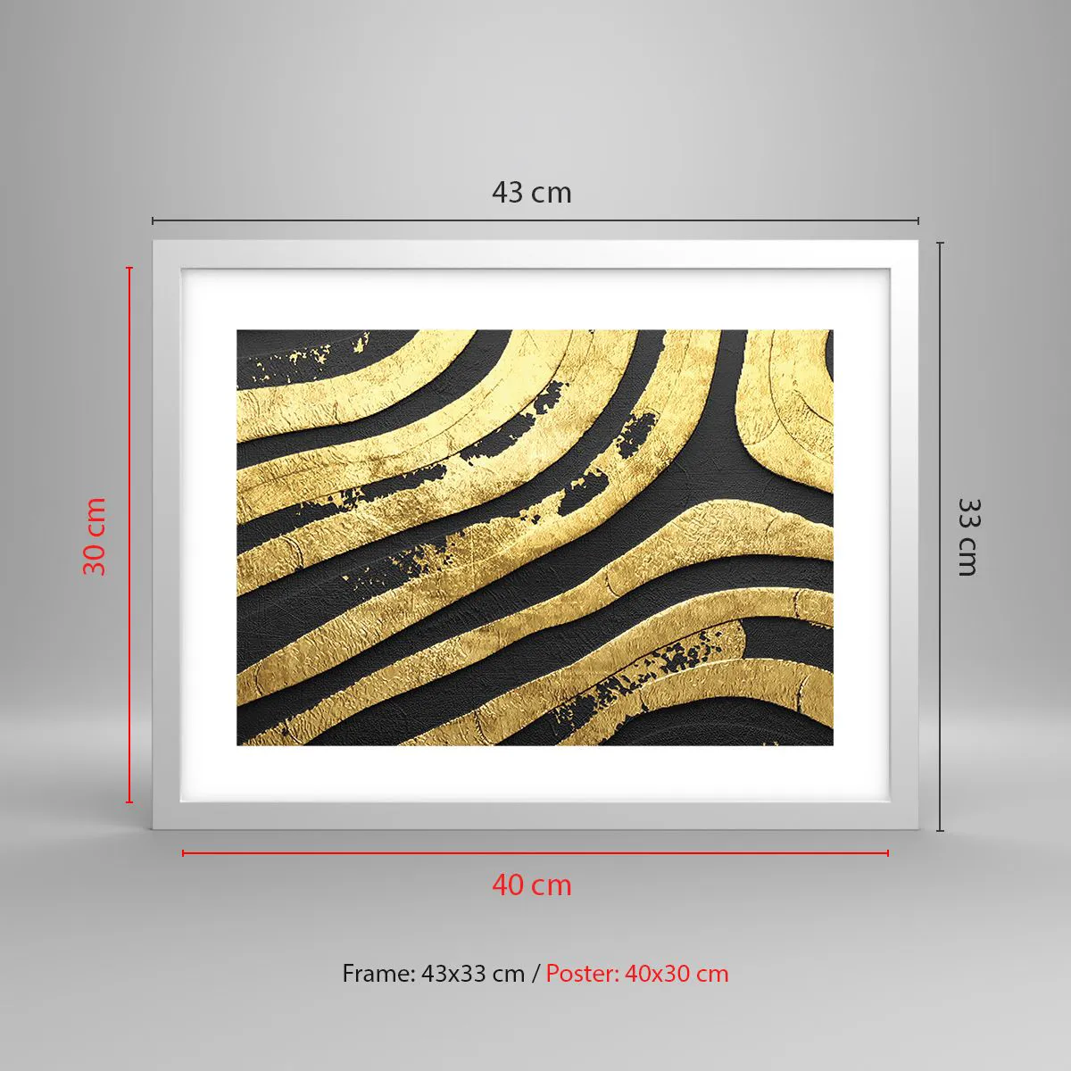 Pôster em moldura branca - Tudo flui - 40x30 cm