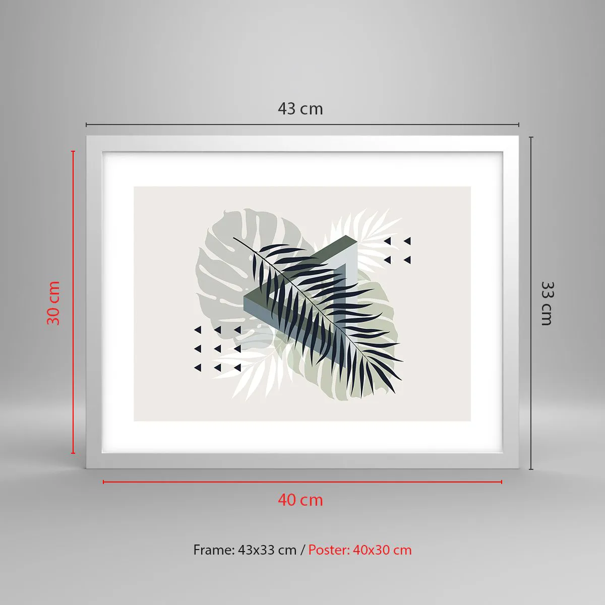 Affiche dans un cadre blanc - Poster - Nature et géométrie - deux odres? - 40x30 cm