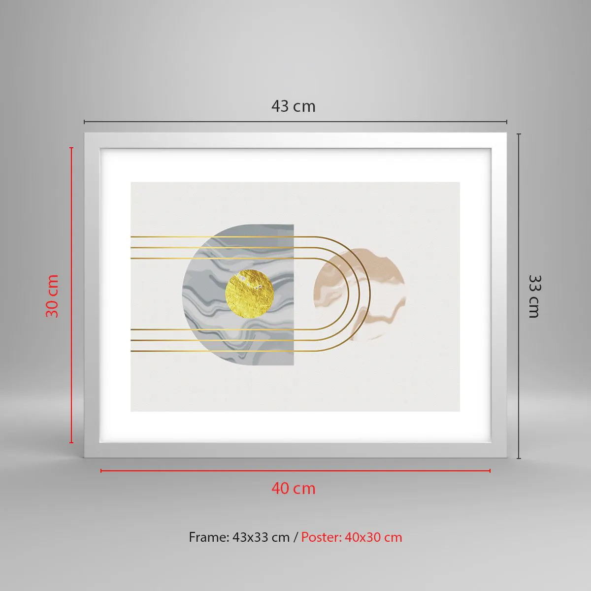 Plakat i hvid ramme - Lysstyrke og udstråling - 40x30 cm