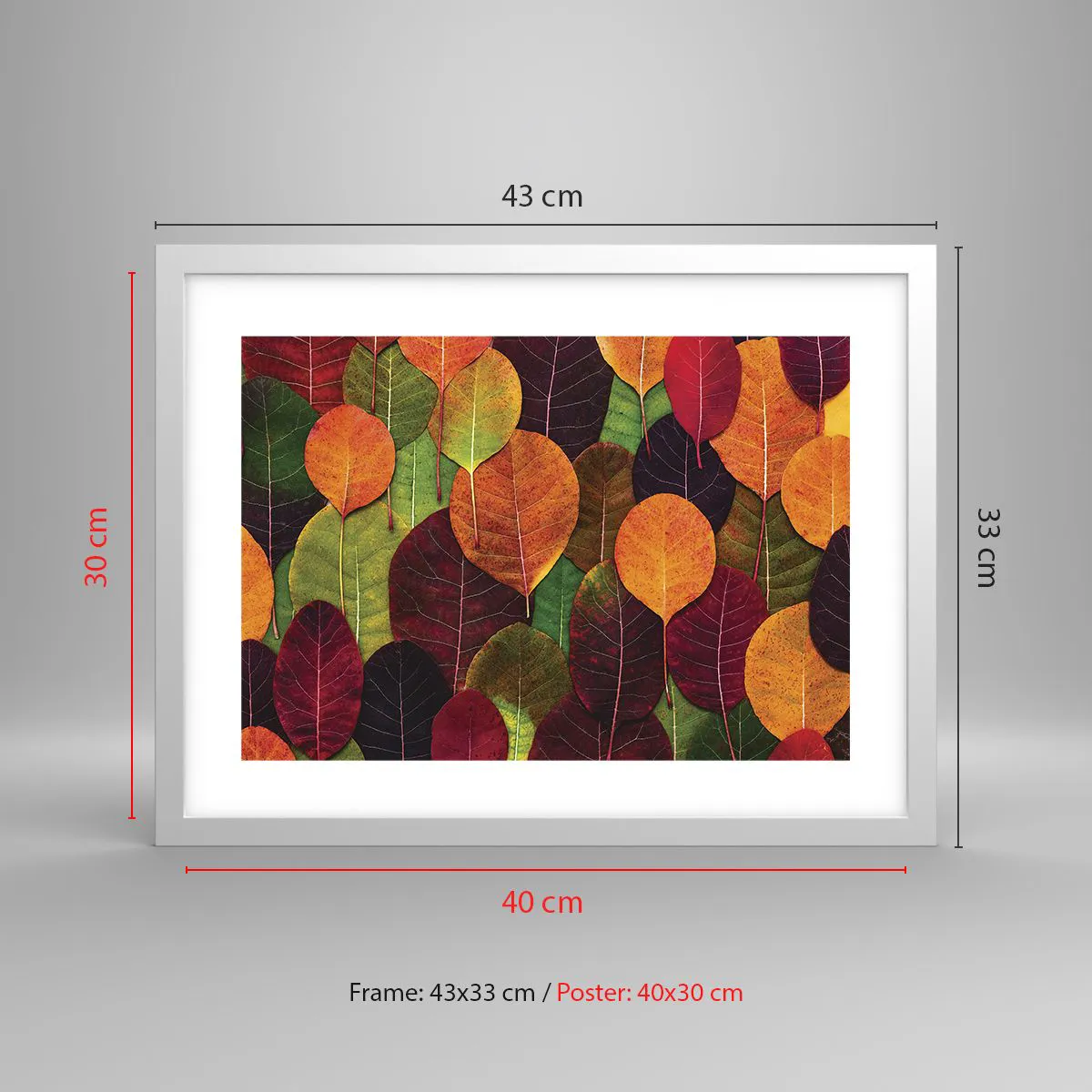 Poster in einem weißen Rahmen - Herbstmosaik - 40x30 cm