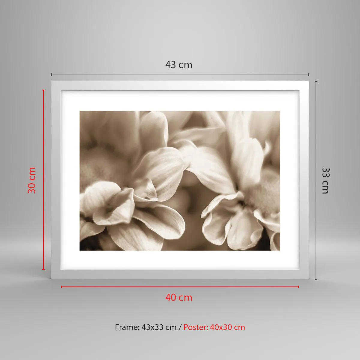 Poster in white frmae - Soft as a Smile - 40x30 cm