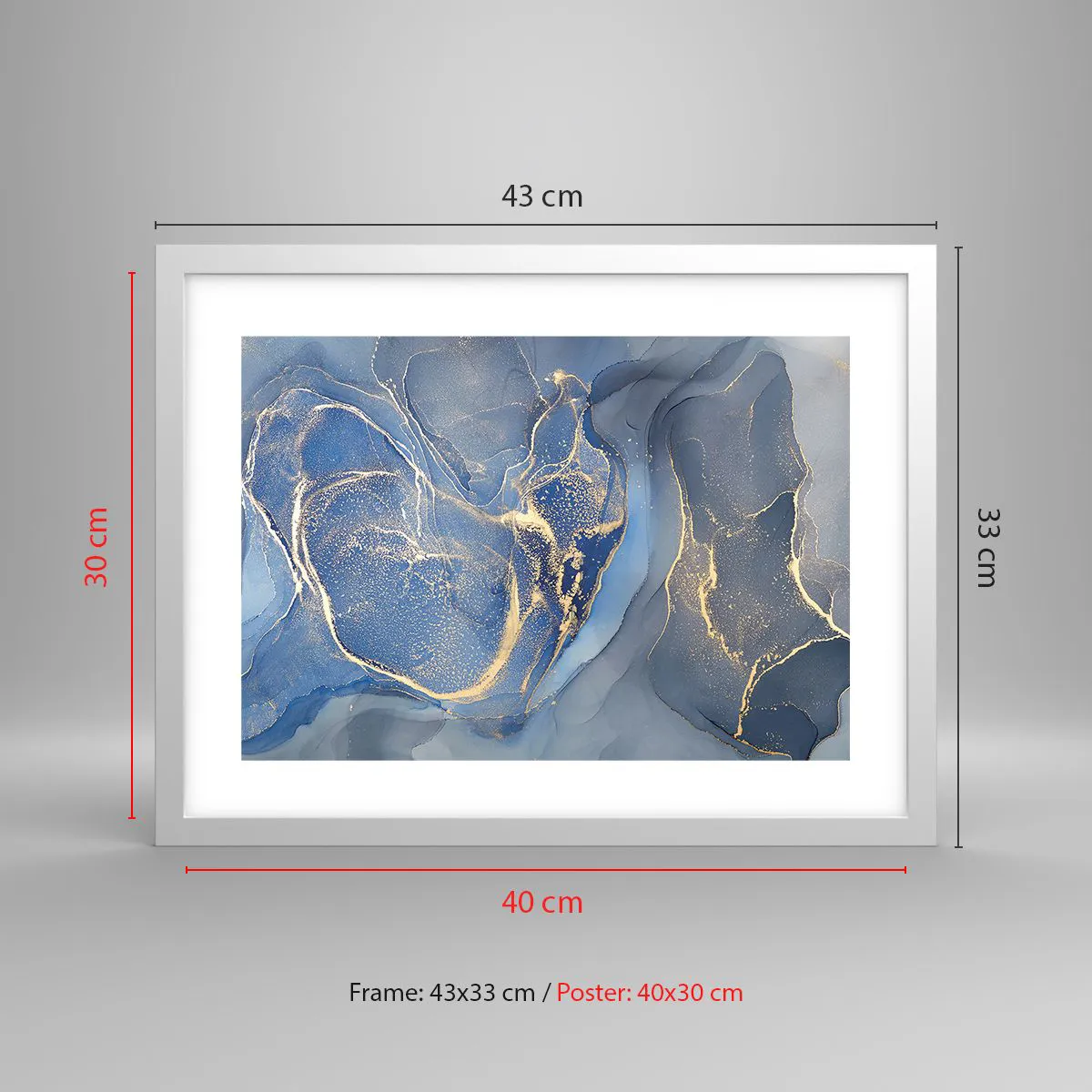 Poszter fekete keretben - Arany por - 40x30 cm