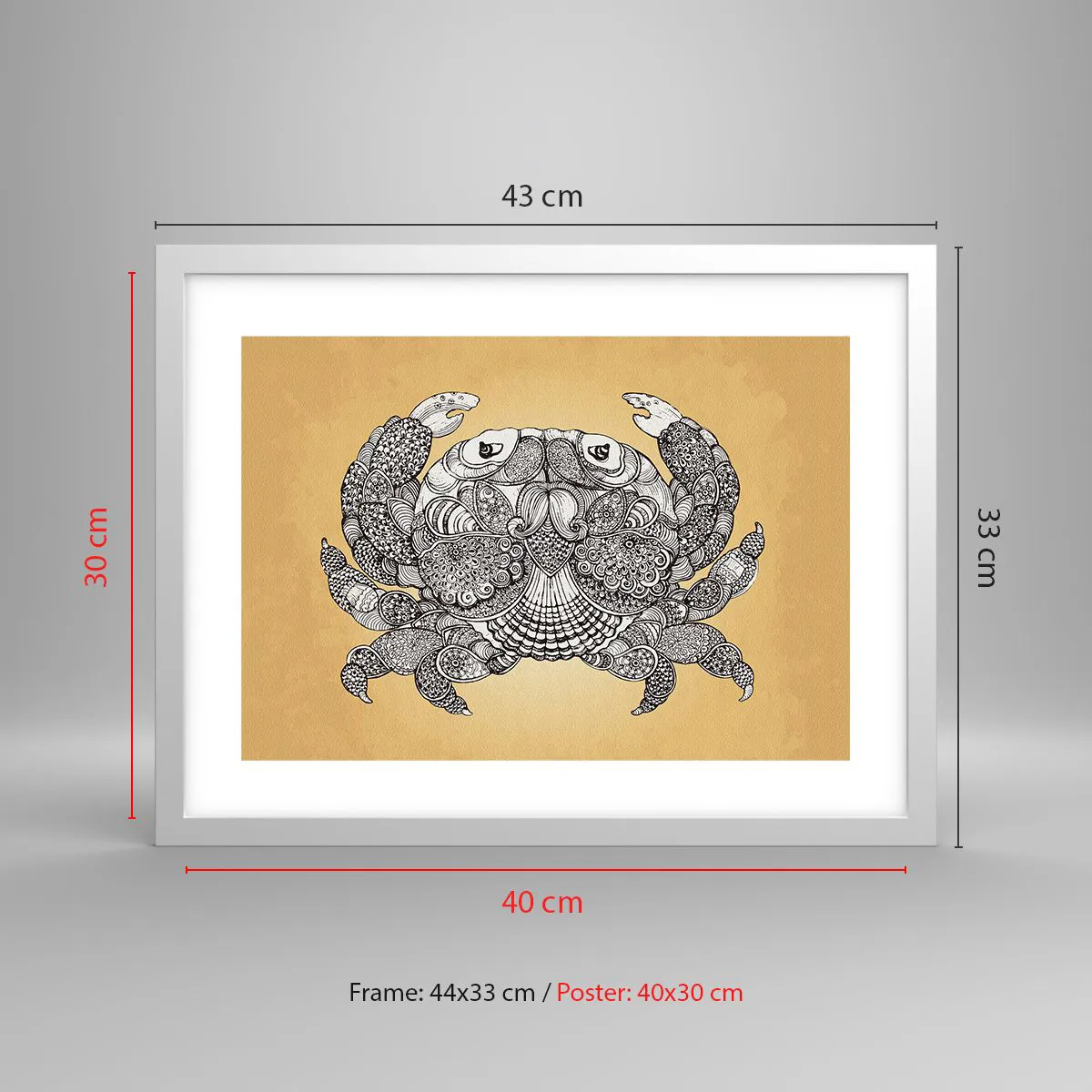 Affisch i vit ram - Herr Krabba berättar - 40x30 cm