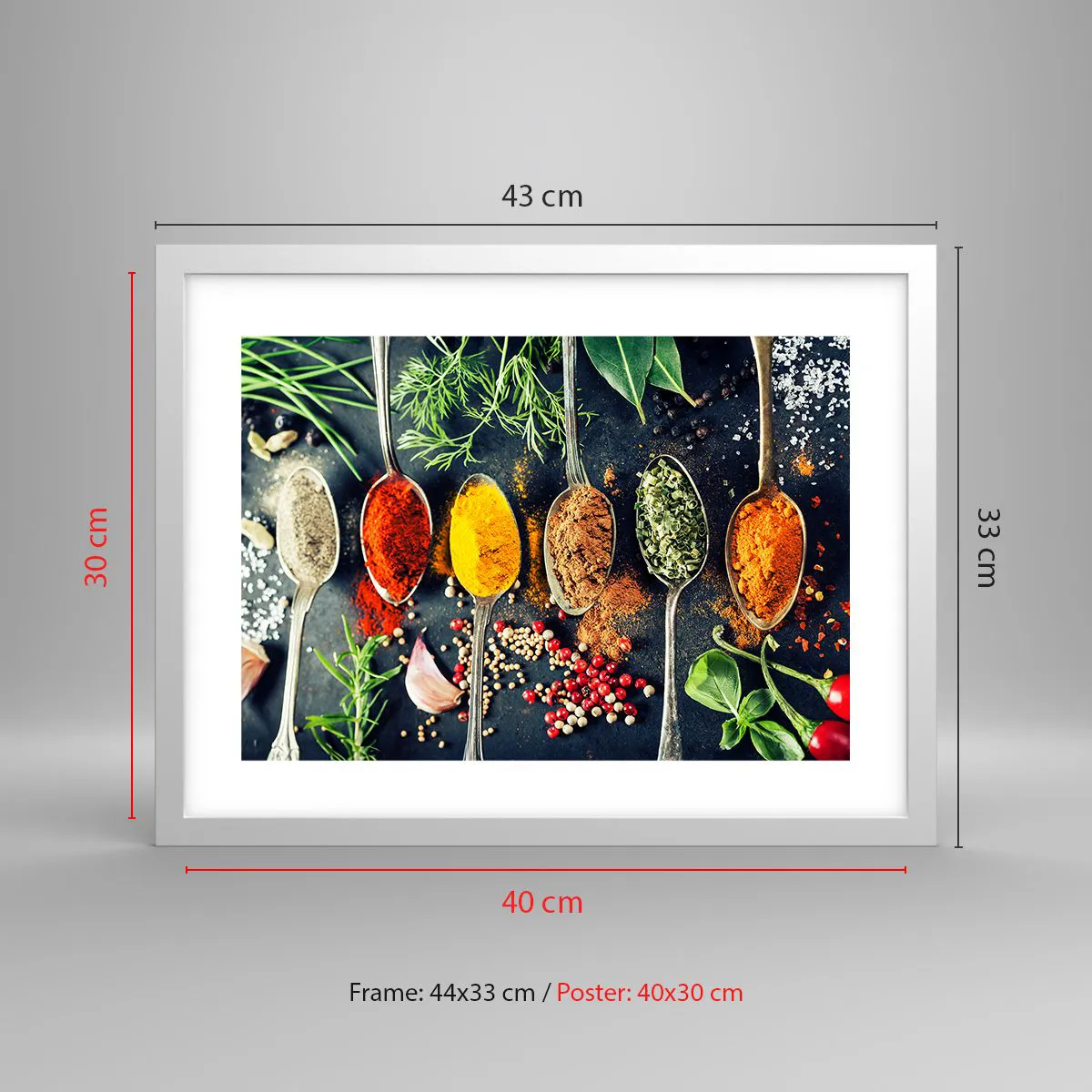 Poster in white frmae - Culinary Magic - 40x30 cm