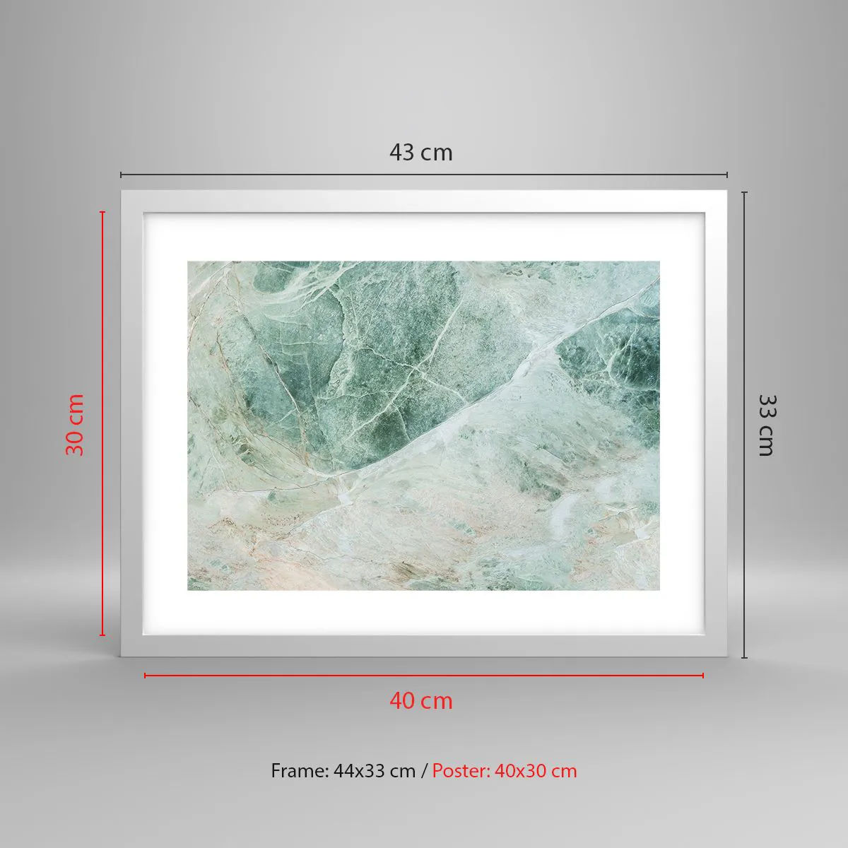 Poster in cornice bianca - Il freddo nobile della pietra - 40x30 cm