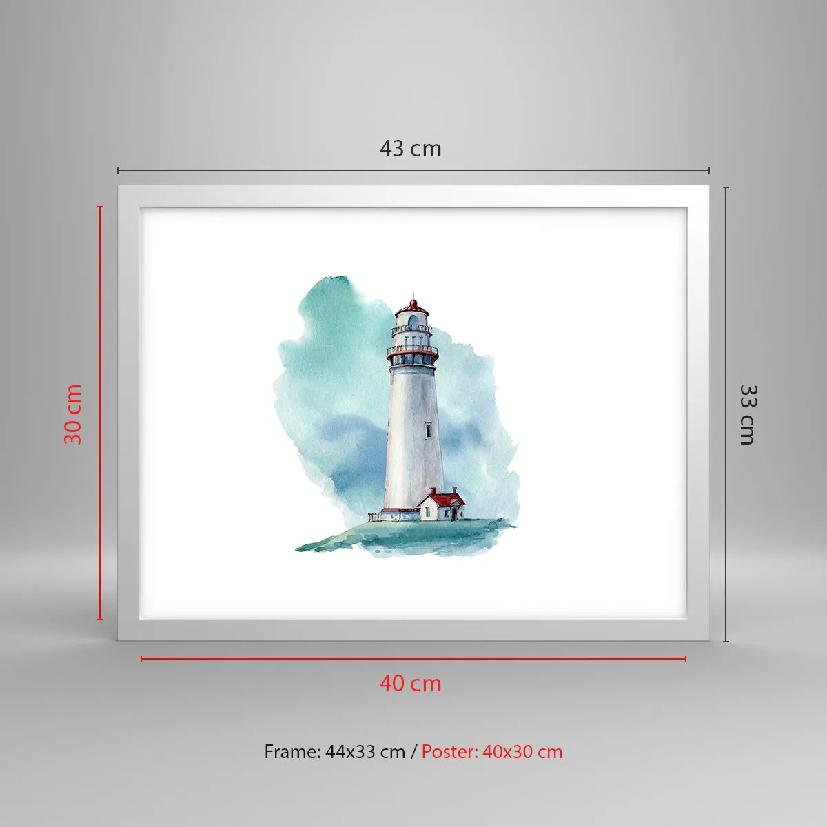 Affiche dans un cadre blanc - Poster - La douce sœur du bleu - 40x30 cm