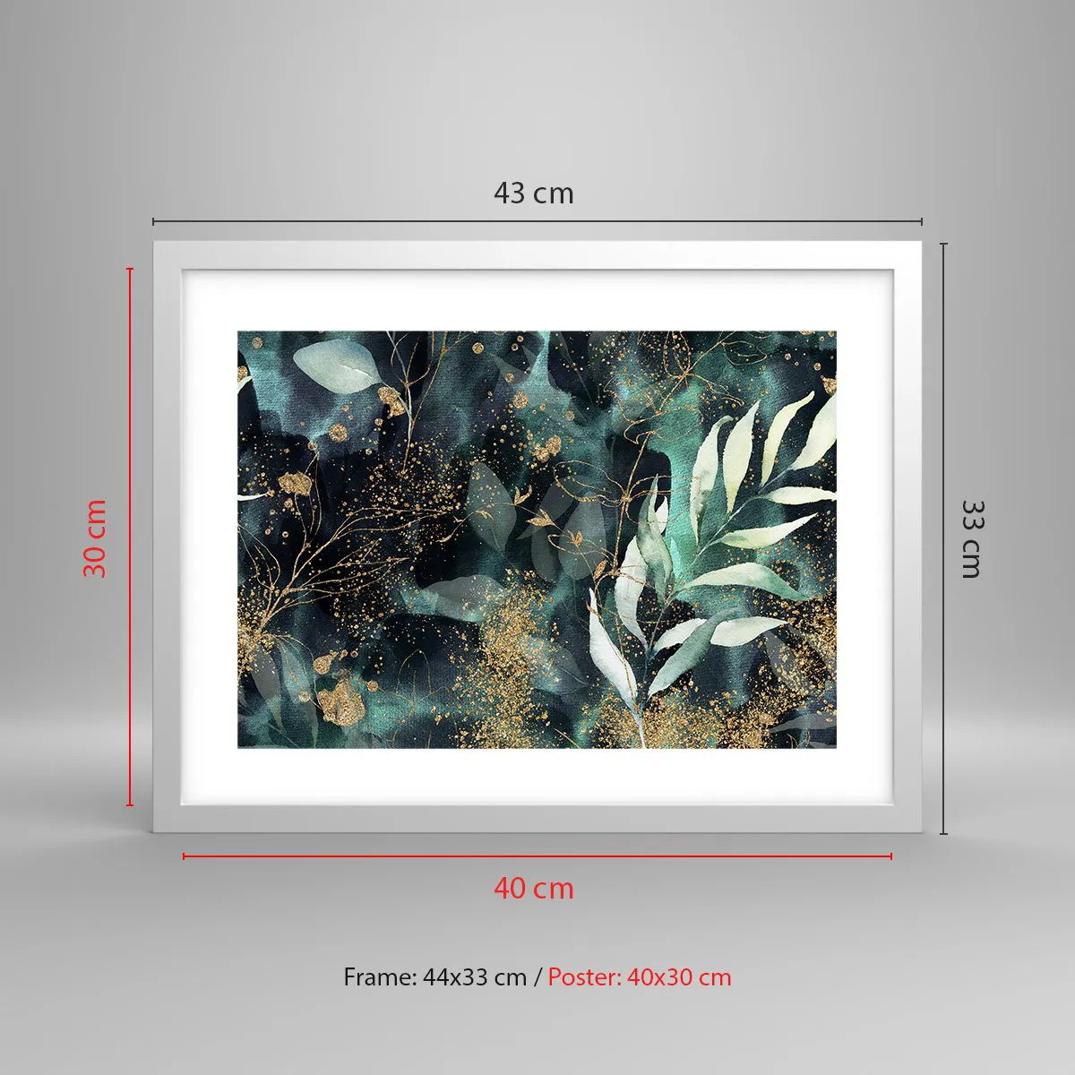 Plakat i hvid ramme - Fortryllet have - 40x30 cm