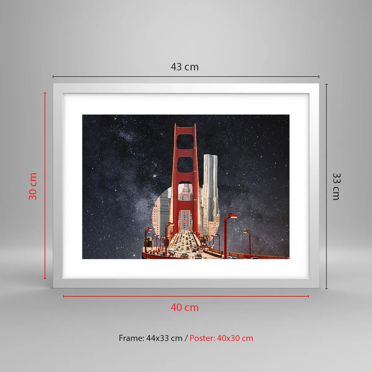 Poster in einem weißen Rahmen - Immer im Mittelpunkt - 40x30 cm