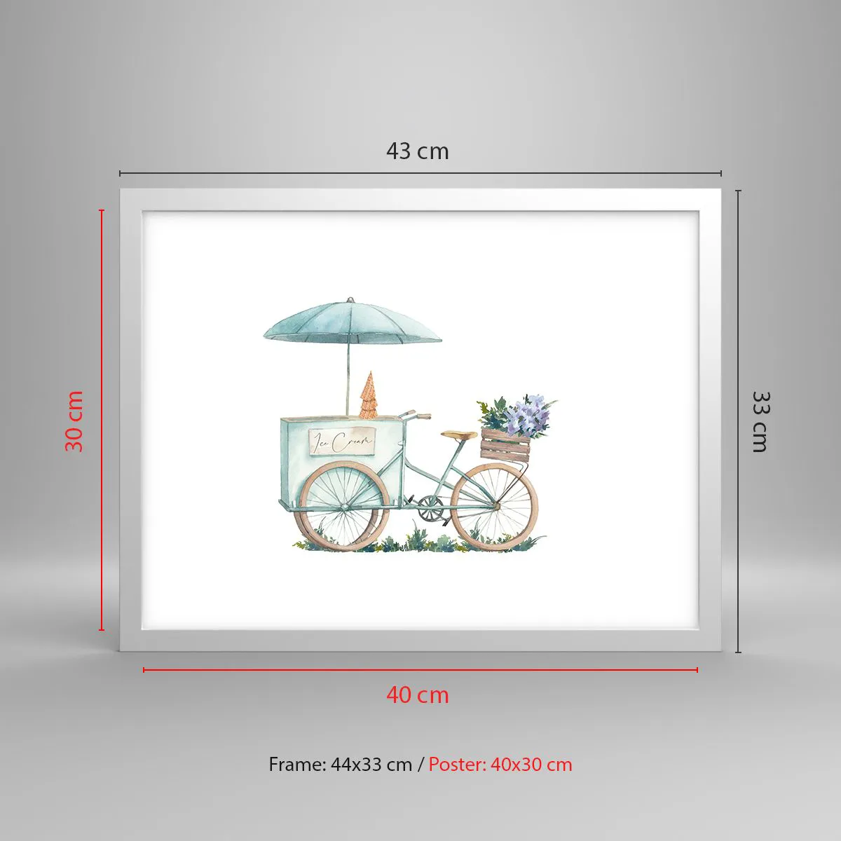 Plagát v bielom ráme - Sladká spomienka na leto - 40x30 cm