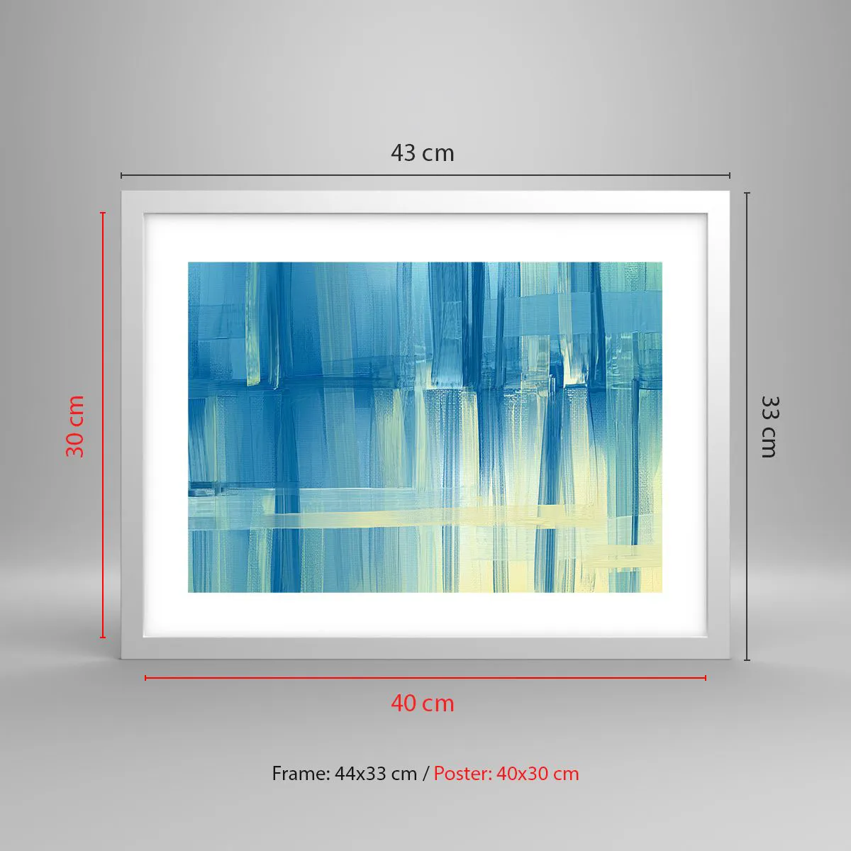 Poster in einem weißen Rahmen - Komposition in Türkis - 40x30 cm