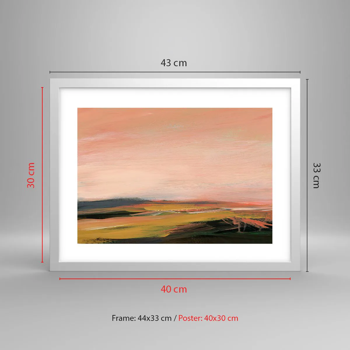 Plakat w białej ramie - W różowej tonacji - 40x30 cm