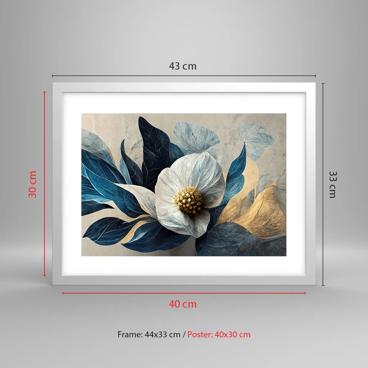 Póster en marco blanco - Con un corazón de oro - 40x30 cm