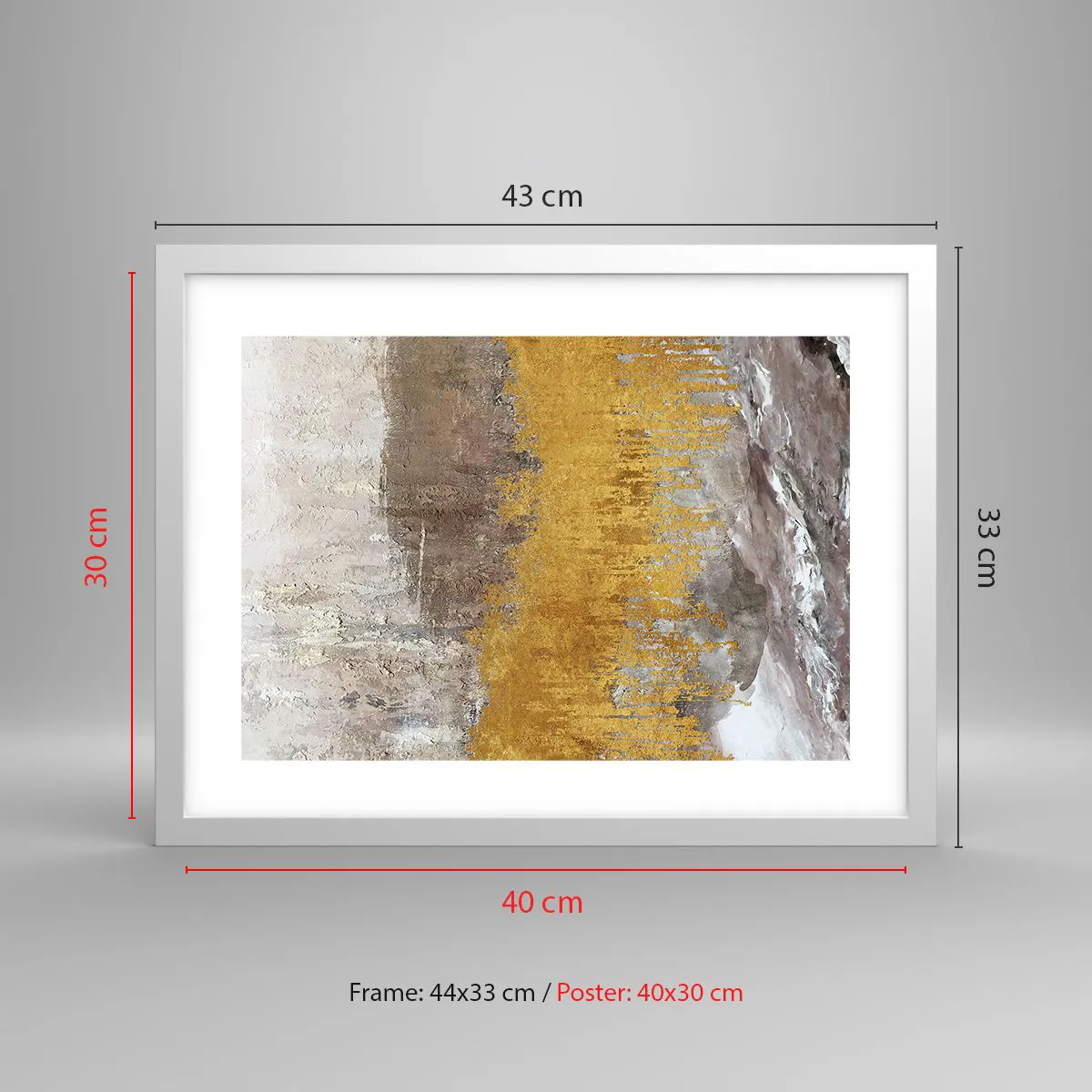 Affisch i vit ram - En gyllene explosion - 40x30 cm