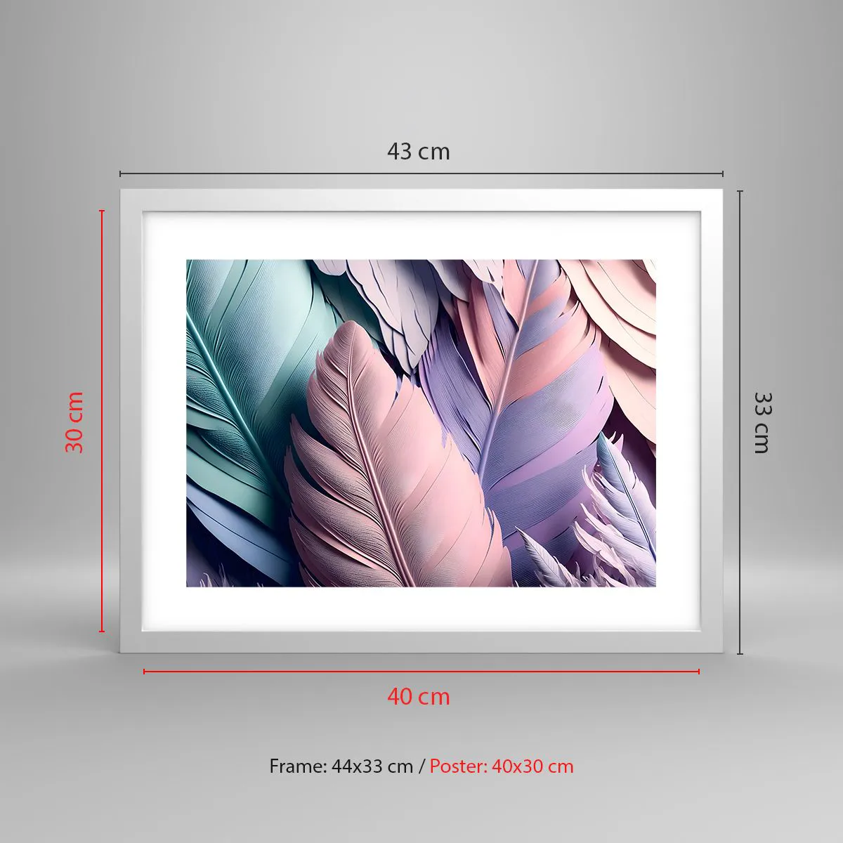 Poster in een witte lijst - Vogel chique - 40x30 cm