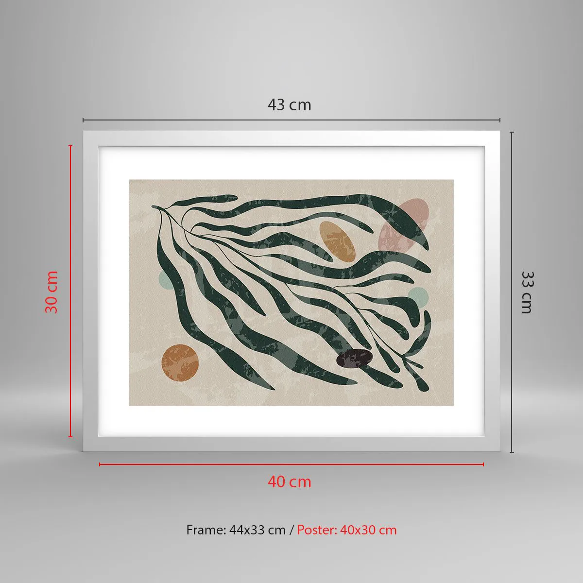 Poster in white frmae - Among the Green - 40x30 cm