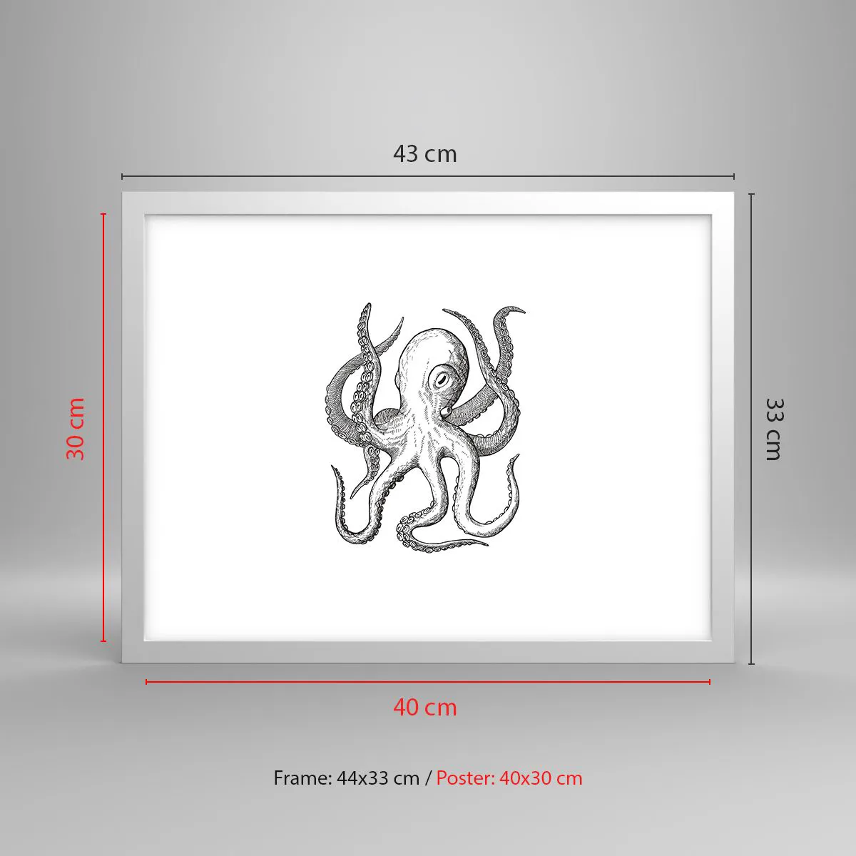 Poster in cornice bianca - Ballando con le onde - 40x30 cm