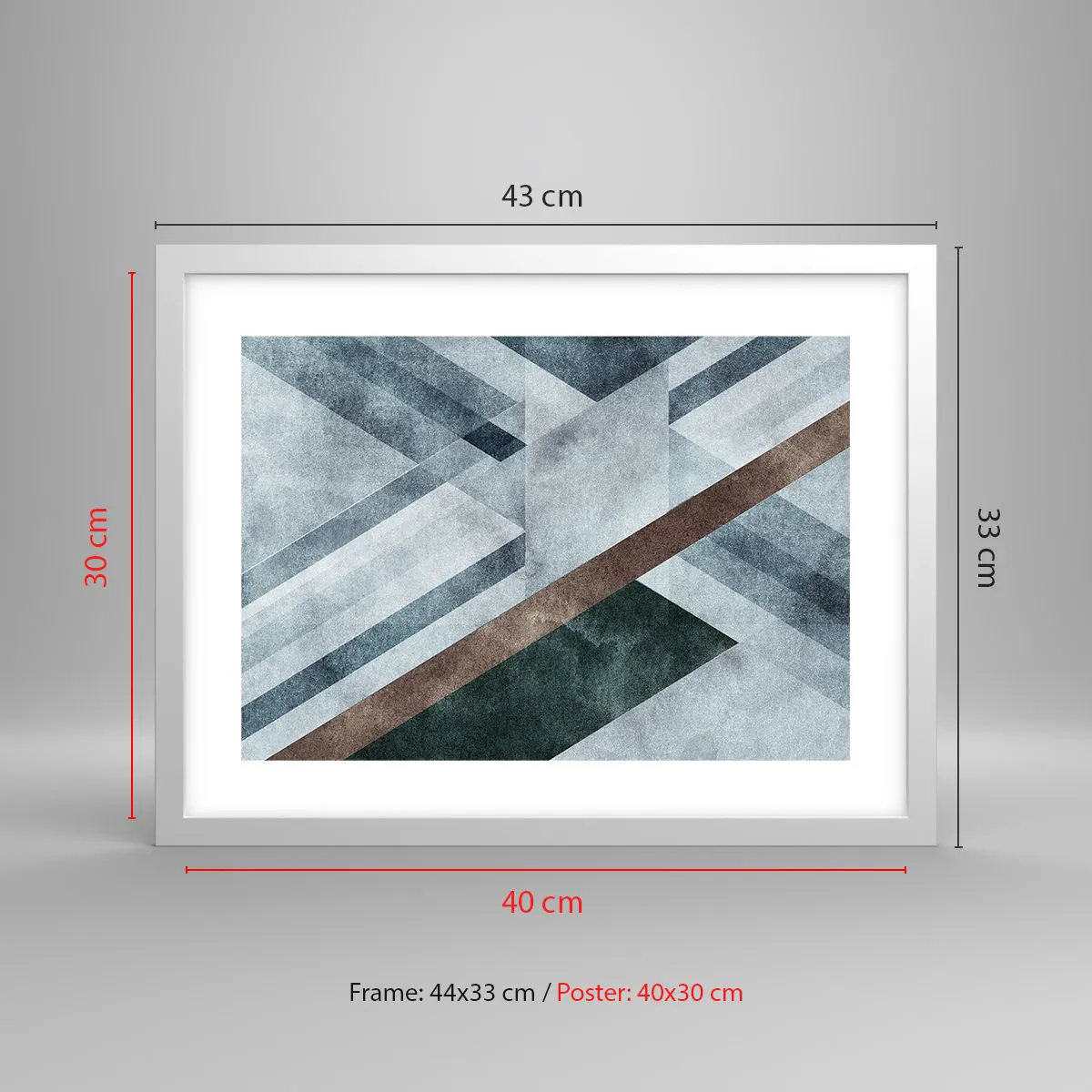 Plakát v bílém rámu - Sofistikovaná elegance geometrie - 40x30 cm