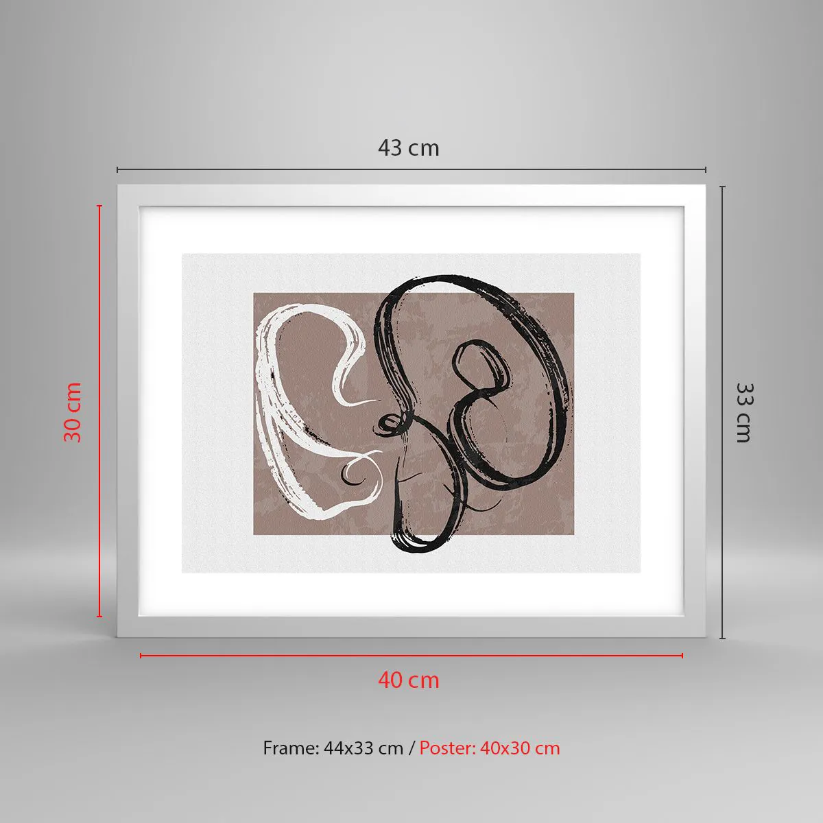 Poster în ramă albă - Compoziția - căutarea plenitudinii - 40x30 cm