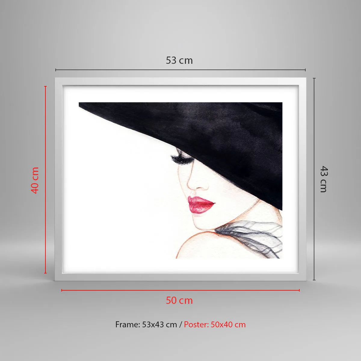 Plakát v bílém rámu - Elegance a smyslnost - 50x40 cm
