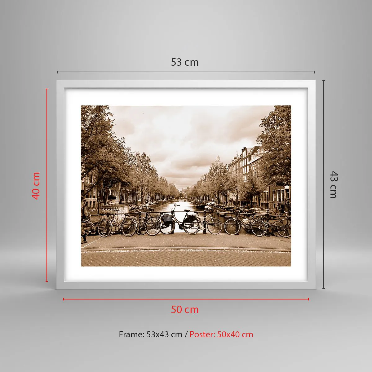 Affiche dans un cadre blanc - Poster - Ambiance hollandaise - 50x40 cm