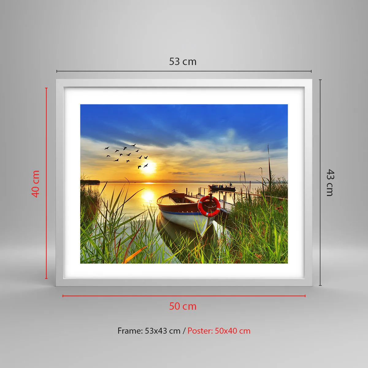 Poszter fekete keretben - A kormoránok már repülnek el - 50x40 cm