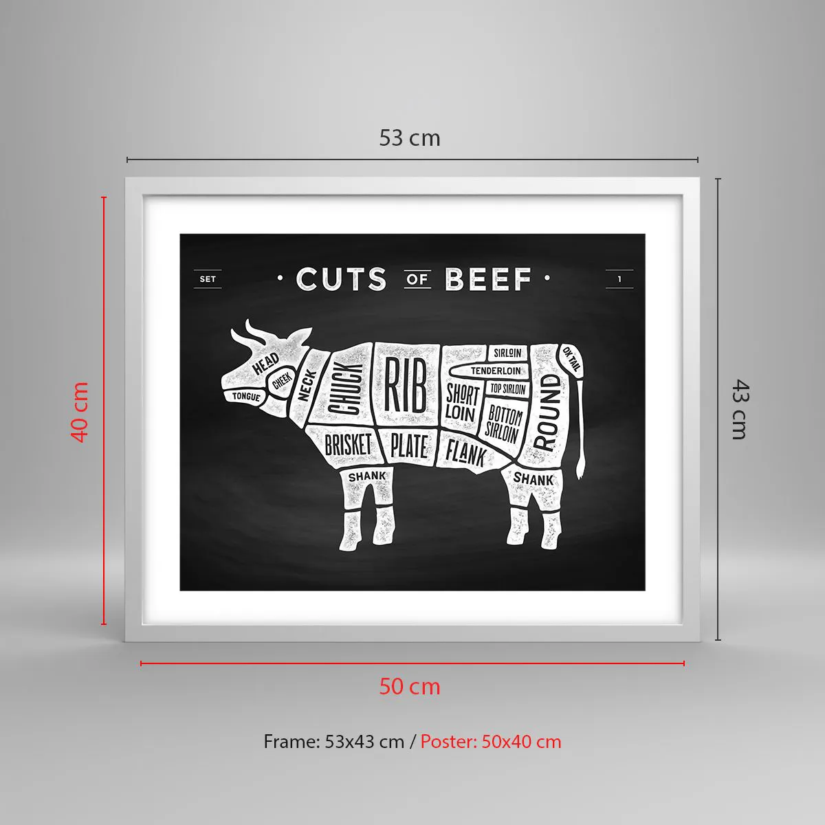 Poster in einem weißen Rahmen - Metzger Grundierung - 50x40 cm