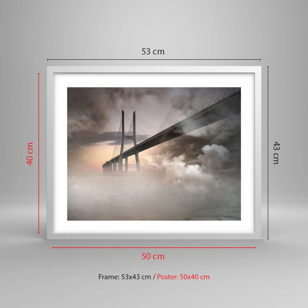 Affisch i vit ram - Vid en flod som inte finns - 50x40 cm