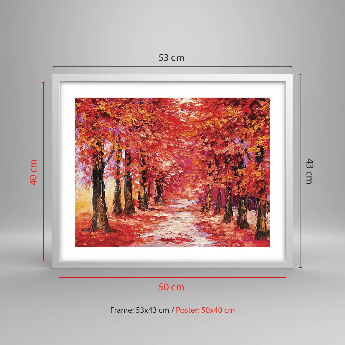 Poster in cornice bianca - Impressione d'autunno - 50x40 cm