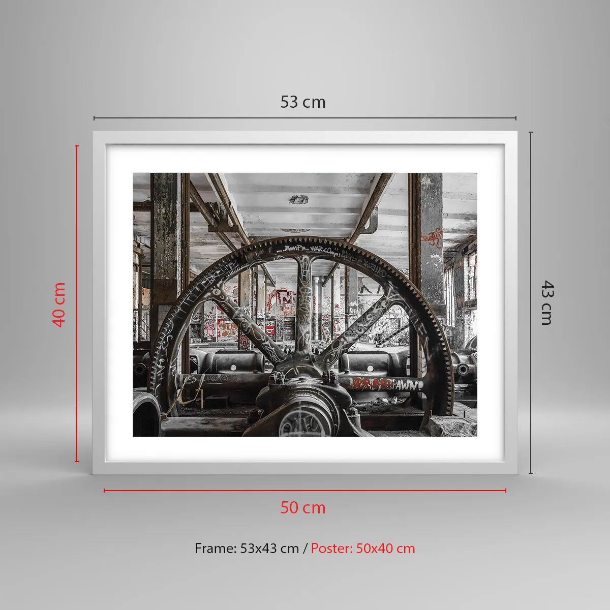 Poster in een witte lijst - Het geheime leven van de fabriek - 50x40 cm