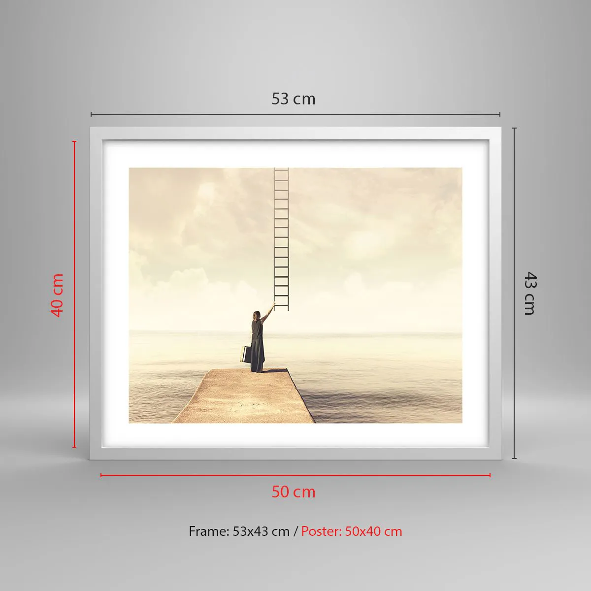 Póster en marco blanco - Un viaje mágico - 50x40 cm