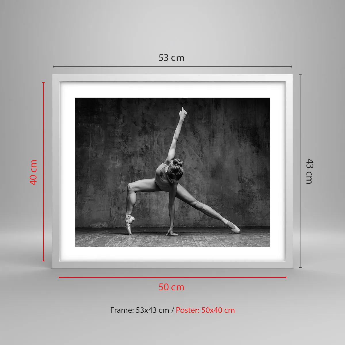 Plakat w białej ramie - Ideał równowagi - 50x40 cm