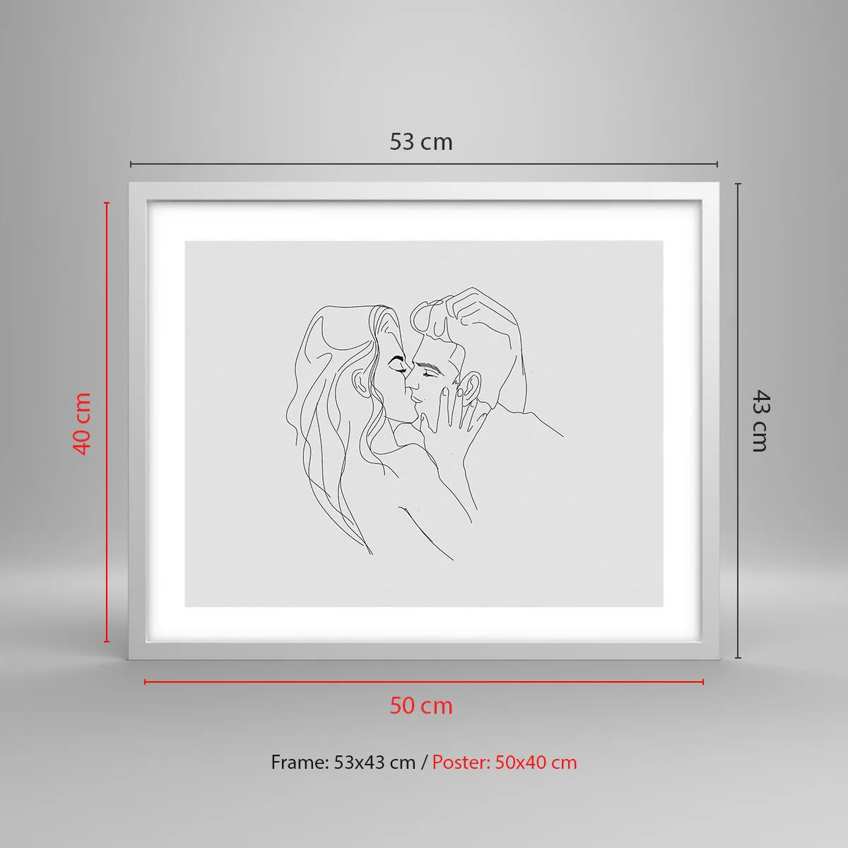 Affiche dans un cadre blanc - Poster - La même ligne - 50x40 cm