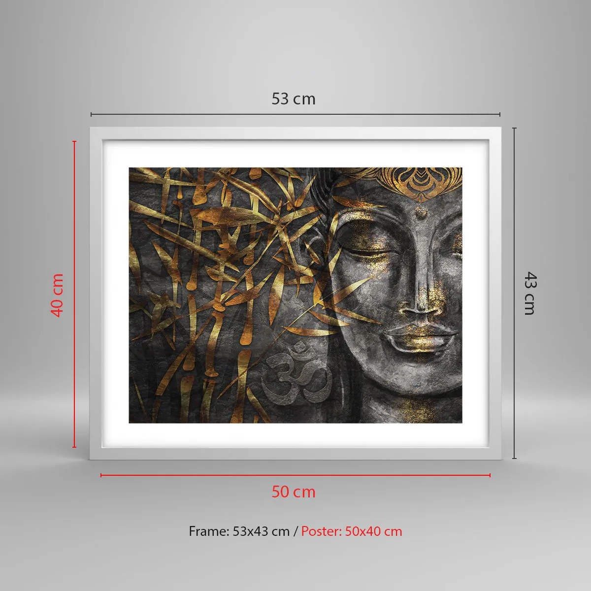 Affiche dans un cadre blanc - Poster - Ressentir le calme - 50x40 cm