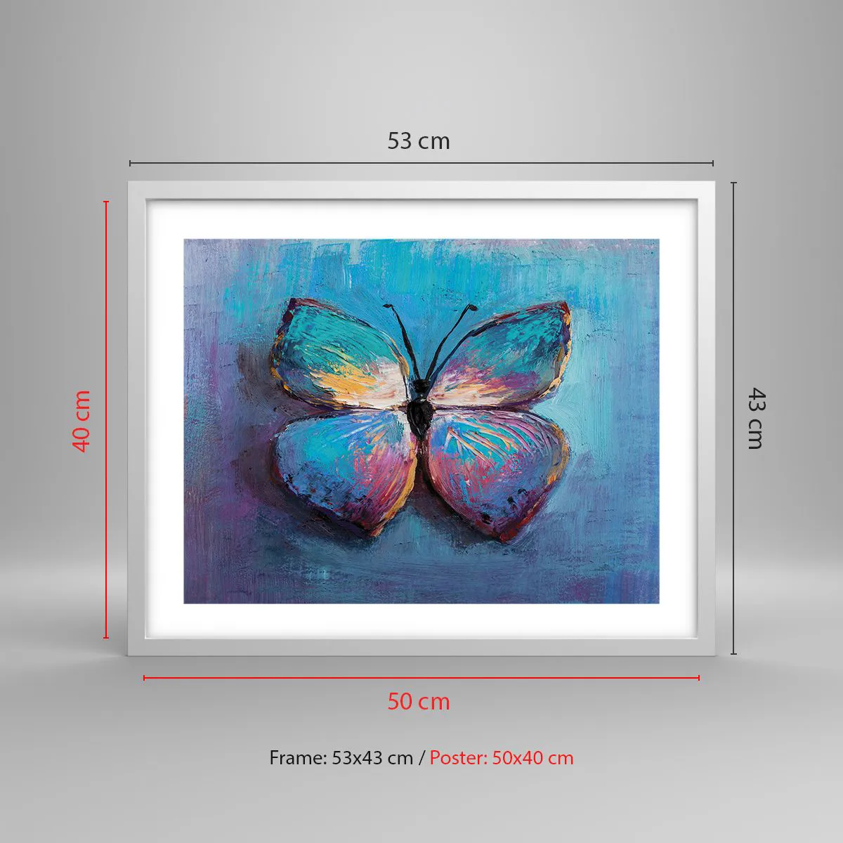 Affiche dans un cadre blanc - Poster - Dans toute sa splendeur - 50x40 cm