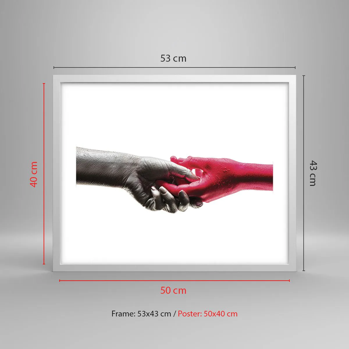 Poster in einem weißen Rahmen - Gemeinsam, obwohl anders - 50x40 cm