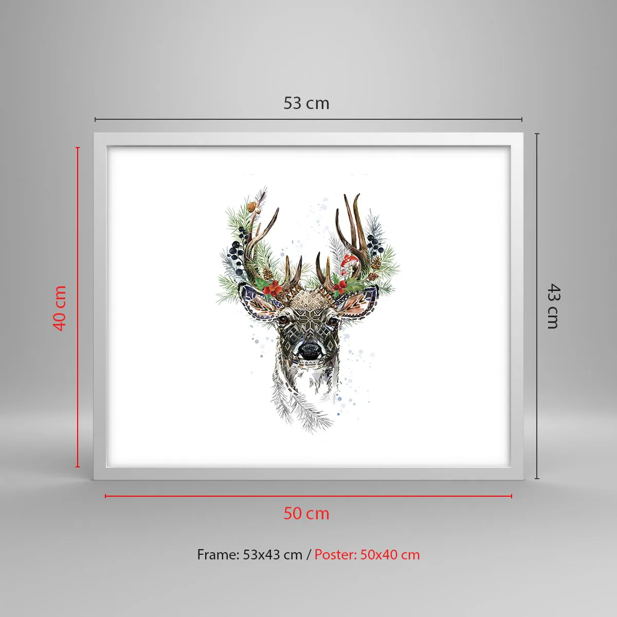 Pôster em moldura branca - Num manto festivo - 50x40 cm