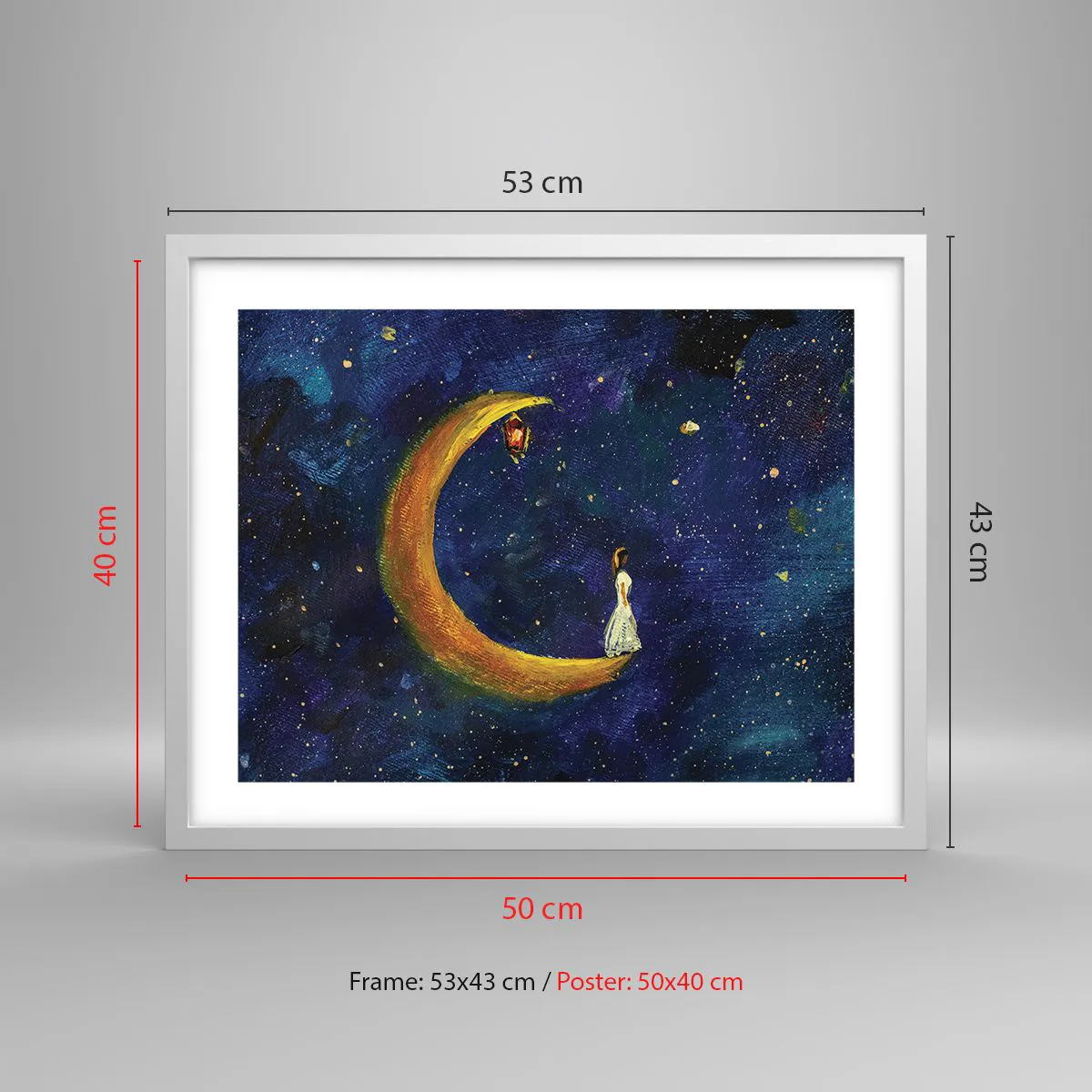 Poster in white frmae - Calling of the World - 50x40 cm