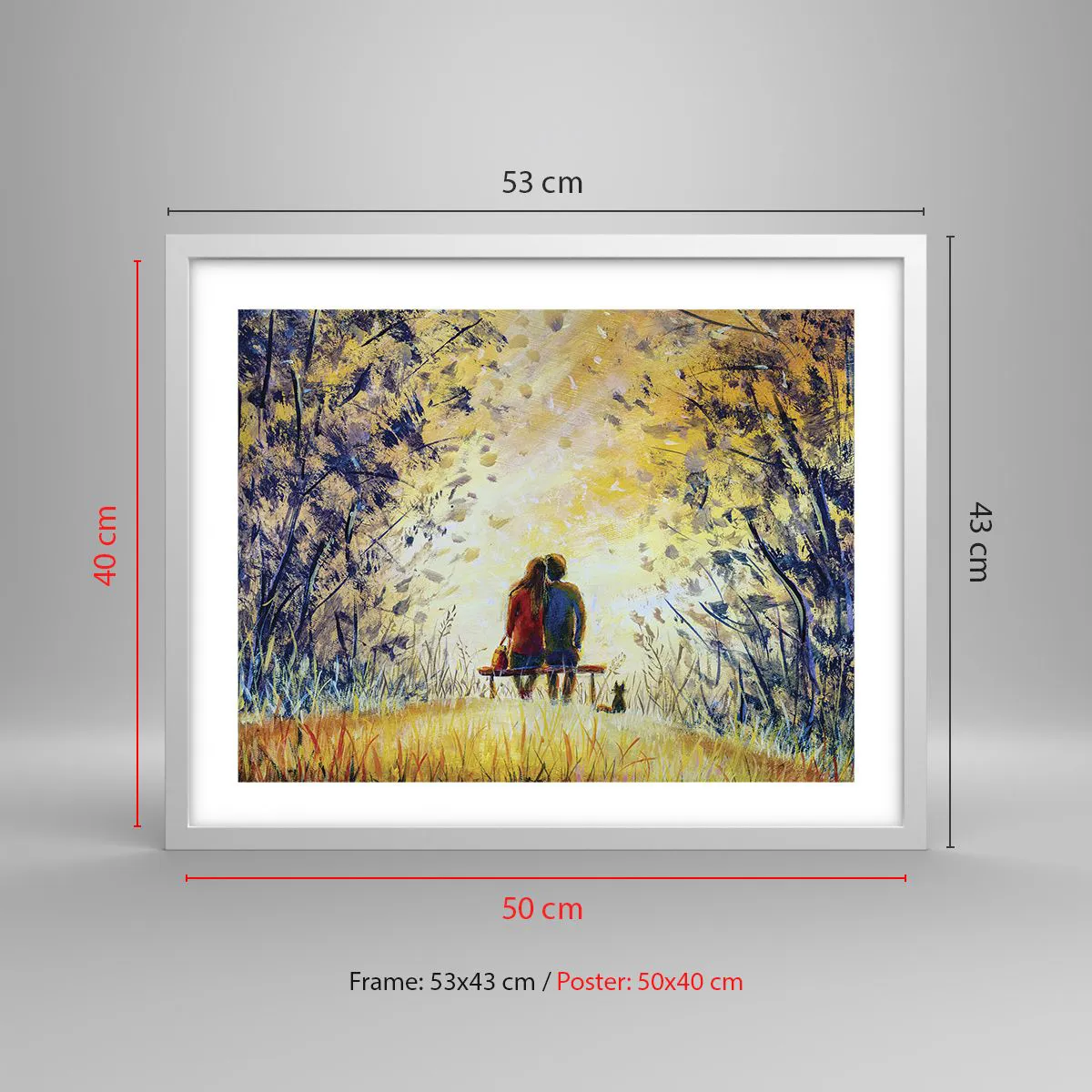 Poster in einem weißen Rahmen - Magischer Augenblick - 50x40 cm