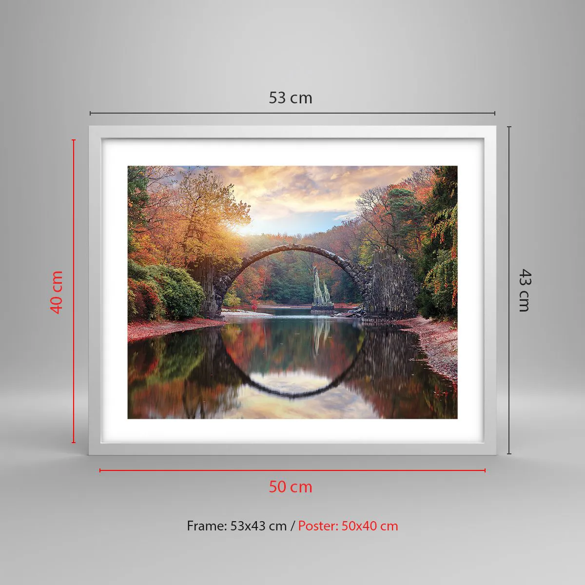 Poster in einem weißen Rahmen - Auf der anderen Seite des Spiegels - 50x40 cm