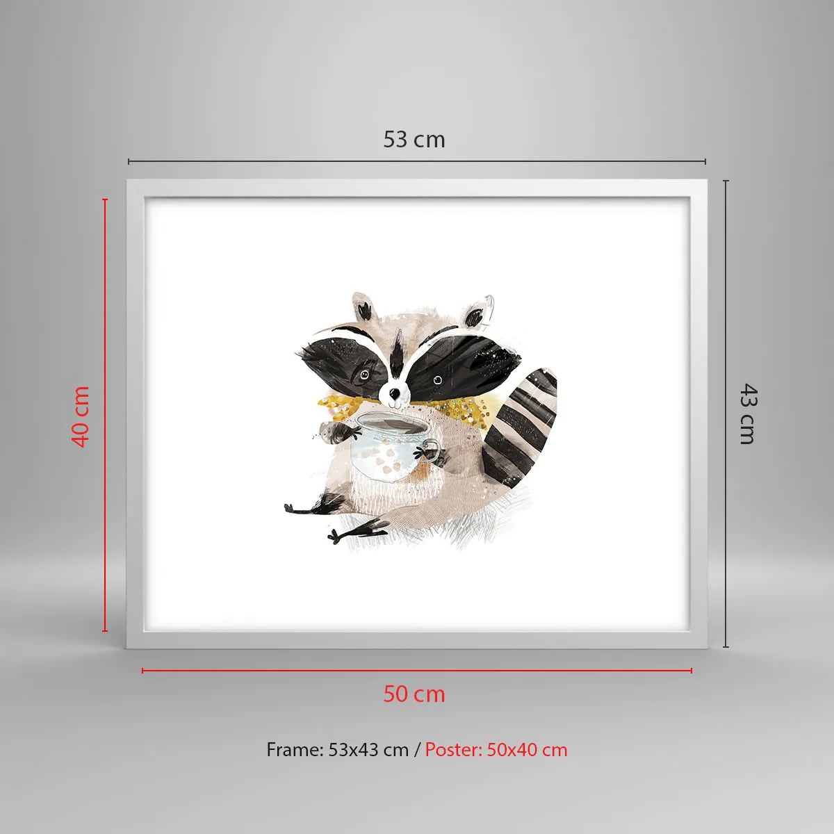 Plagát v bielom ráme - Môj priateľ mýval - 50x40 cm