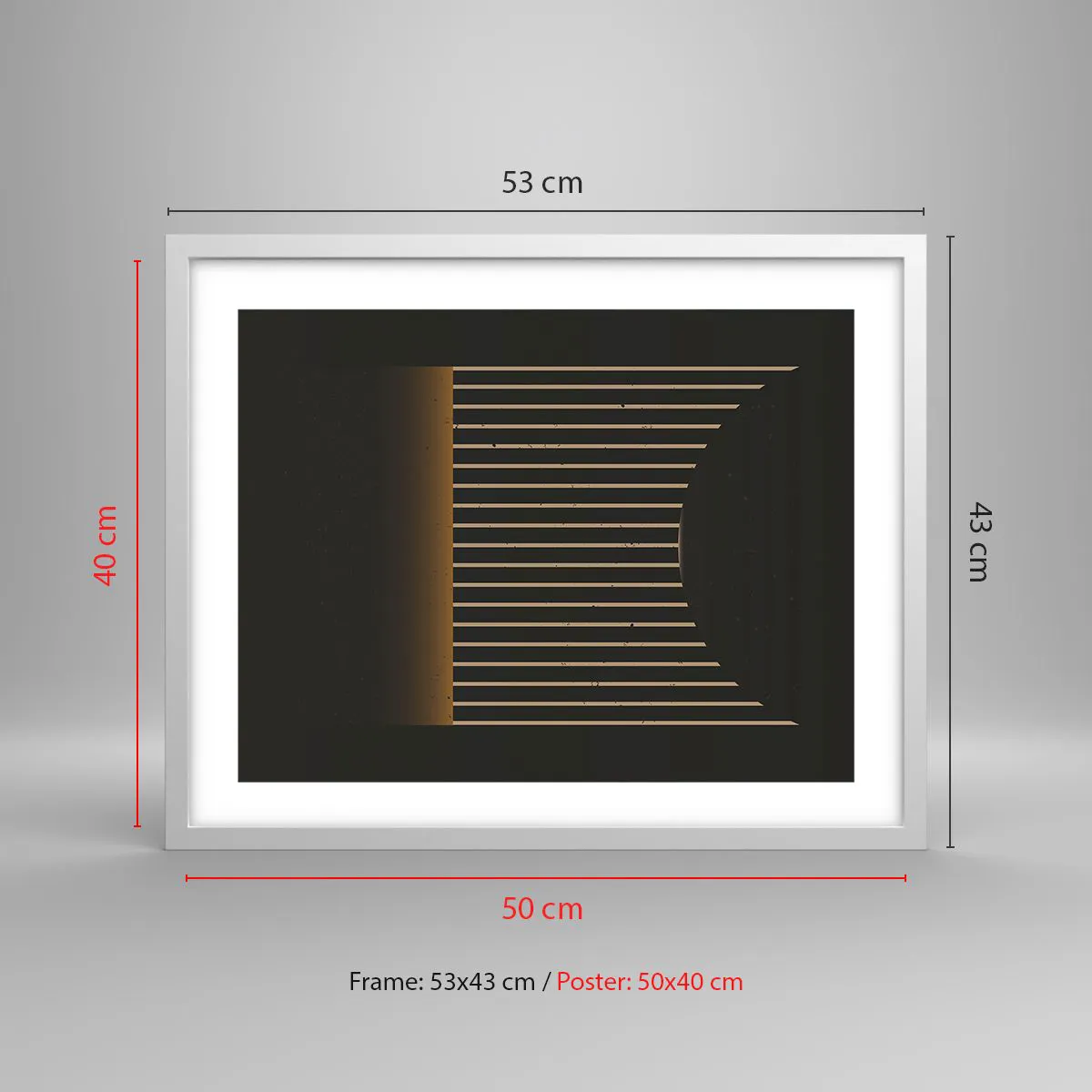 Poster în ramă albă - Explorați întunericul - 50x40 cm