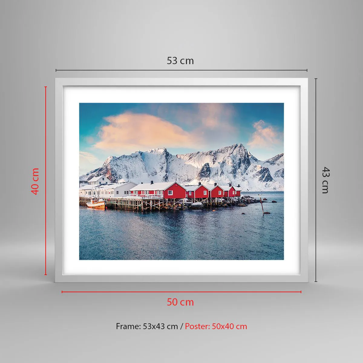 Poszter fekete keretben - Északi zug - 50x40 cm