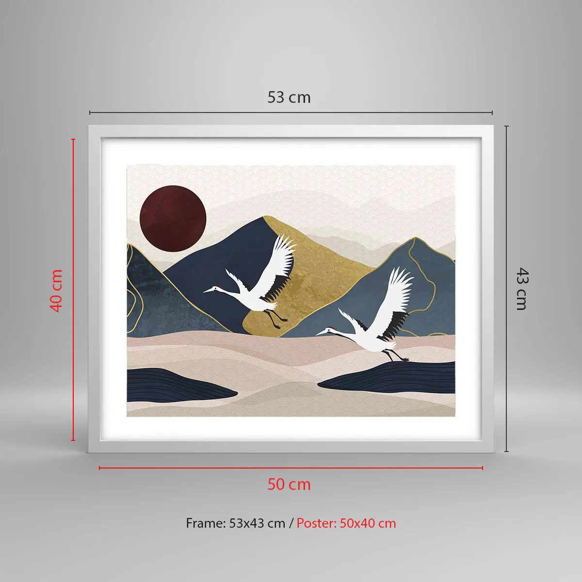 Affiche dans un cadre blanc - Poster - Encore une fois, la journée s'est ÉCOULÉE - 50x40 cm