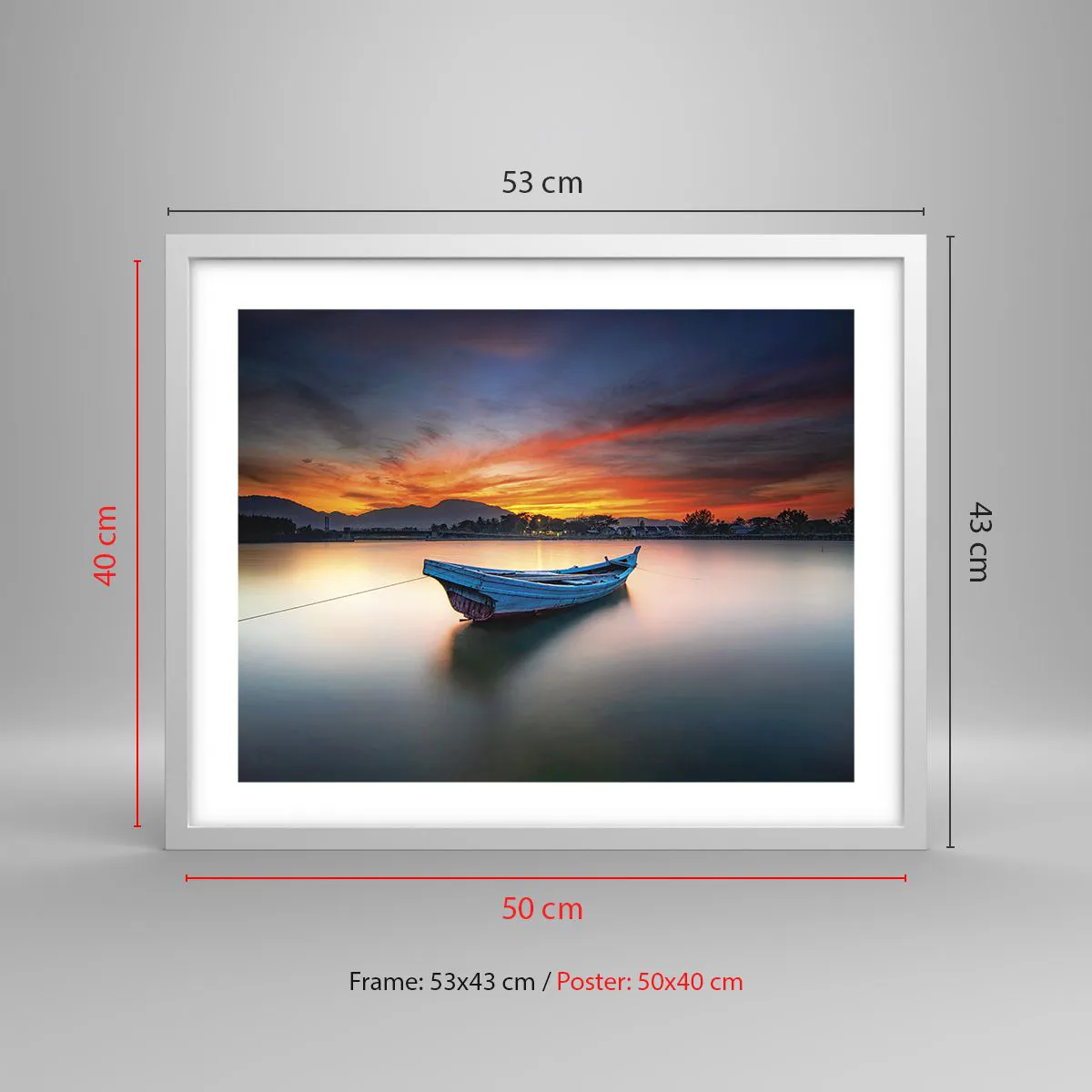 Affiche dans un cadre blanc - Poster - Une bonne nuit arrive - 50x40 cm