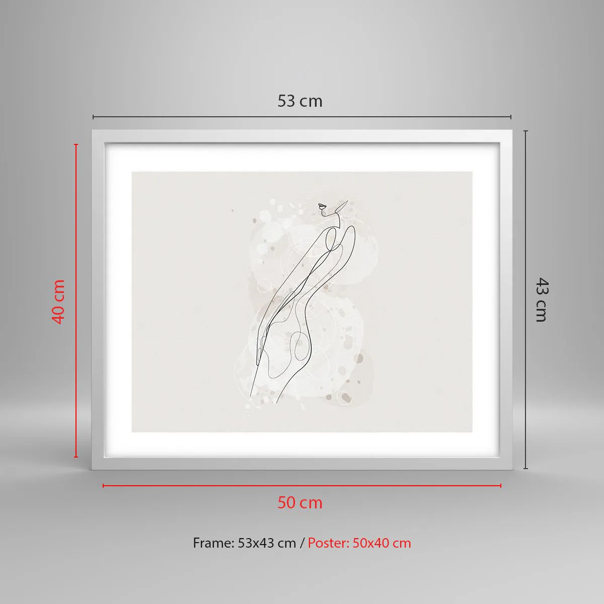 Poster in einem weißen Rahmen - Der Blick schweift - 50x40 cm