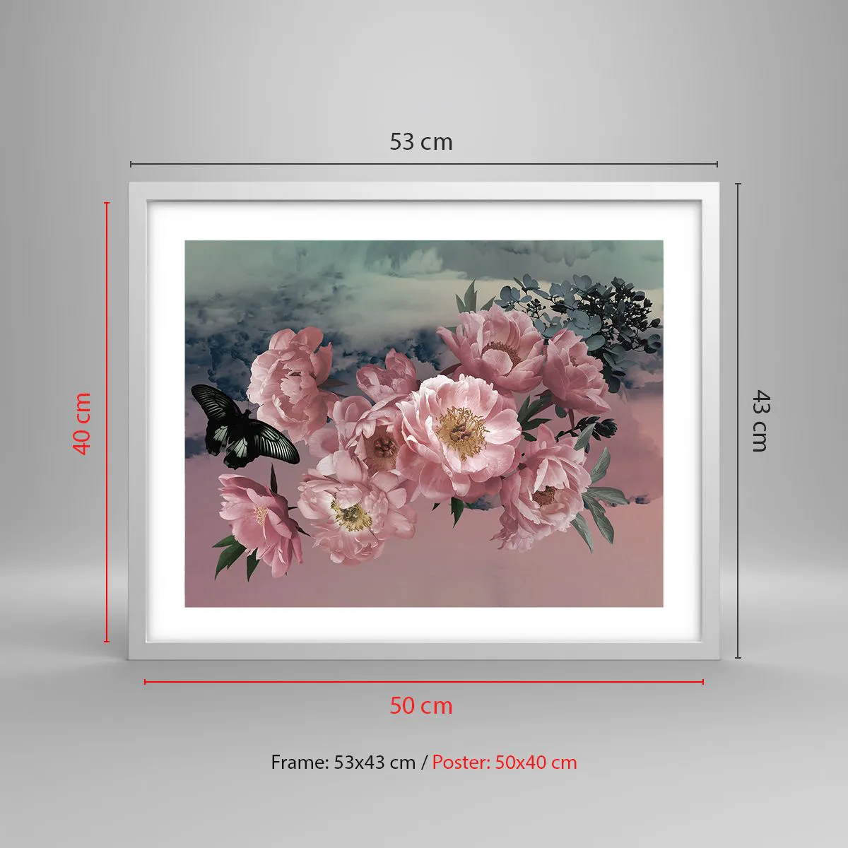 Pôster em moldura branca - O auge do romantismo - 50x40 cm