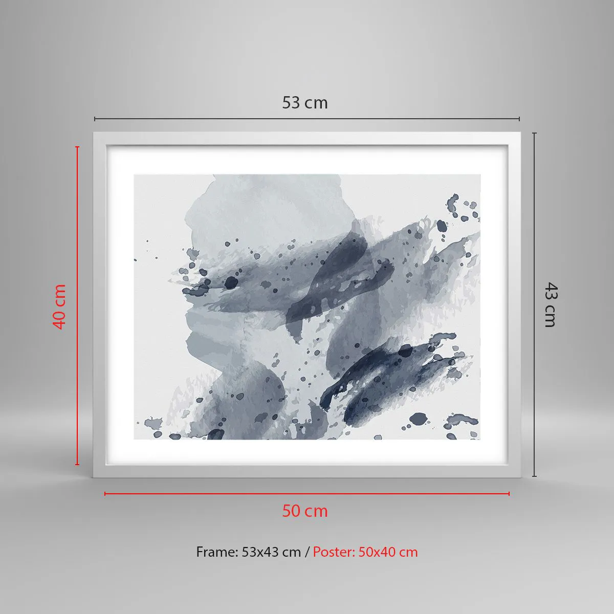 Affiche dans un cadre blanc - Poster - Étude de la nature de l'eau - 50x40 cm