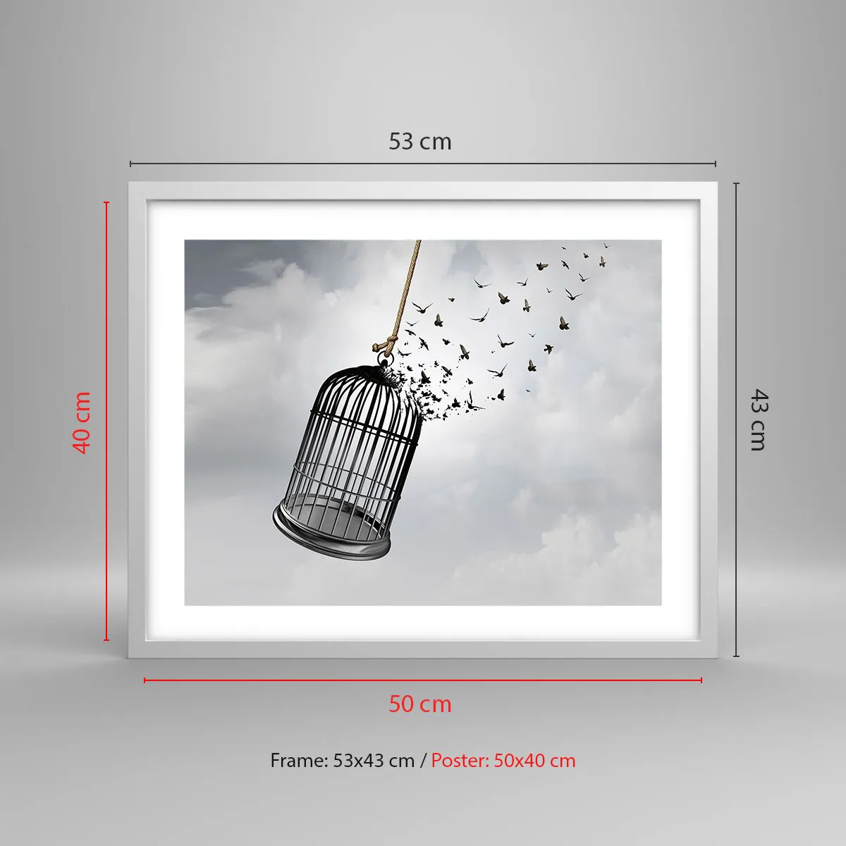 Poszter fekete keretben - Hit... Remény... Szabadság! - 50x40 cm