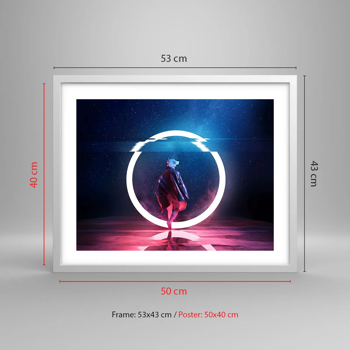 Affiche dans un cadre blanc - Poster - Entre deux mondes - 50x40 cm