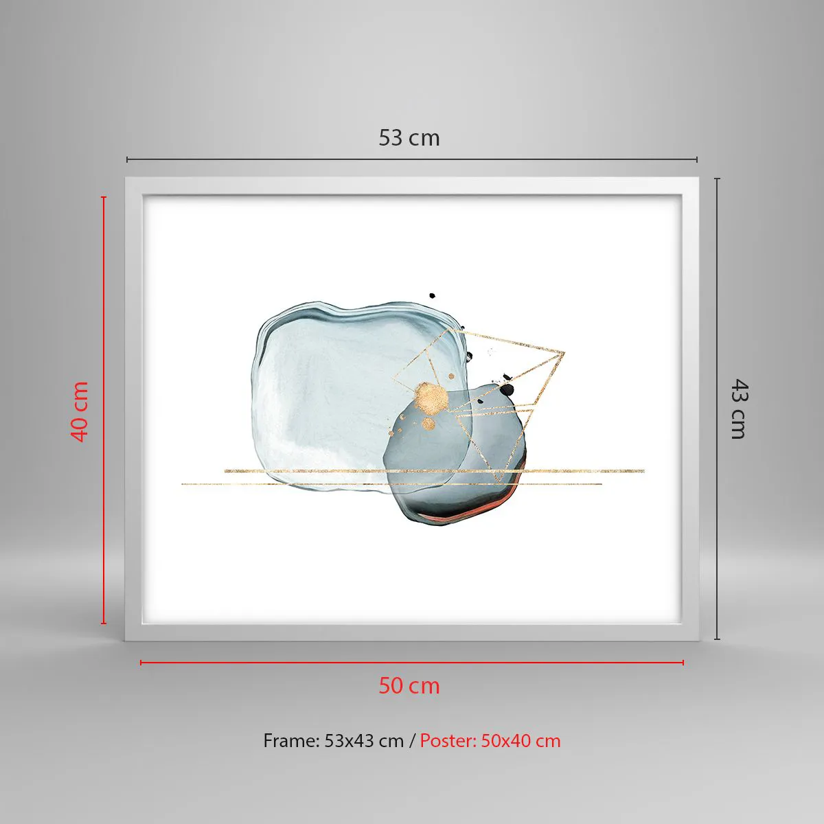 Poster in white frmae - Study of a Raindrop - 50x40 cm